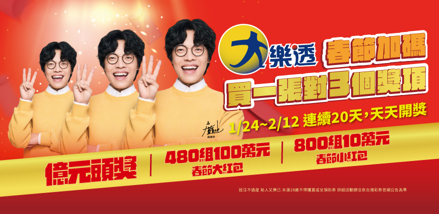 彩券春節加碼總金額破紀錄！10.5億元豪華獎金等你來拿！